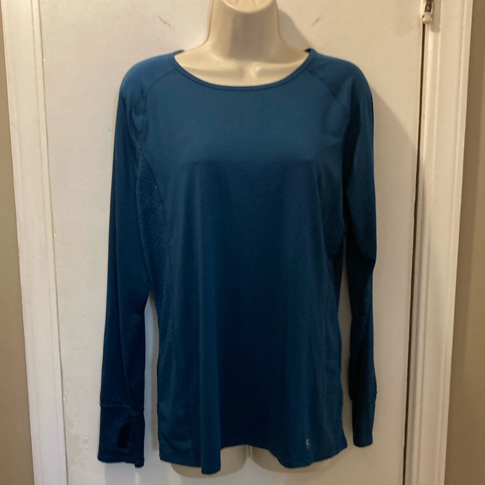 Danskin Now XL Blue Long Sleeve Athletic Top 35-298-1